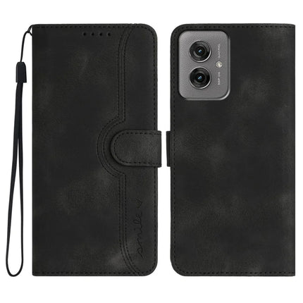 YX0030 For Motorola Moto G55 5G Case Leather Phone Cover Wallet Stand Design - Black