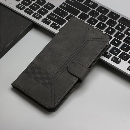 YX0010 Series for Motorola Moto G55 5G Wallet Case Rhombus Lines Leather Phone Cover