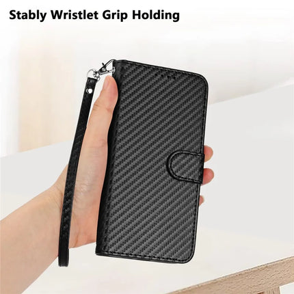 YX0070 For Motorola Moto G35 5G Wallet Case Carbon Fiber Texture Leather Cell Accessories Phone Cover