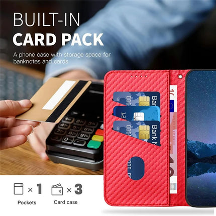 YX0070 For Motorola Moto G35 5G Wallet Case Carbon Fiber Texture Leather Cell Accessories Phone Cover