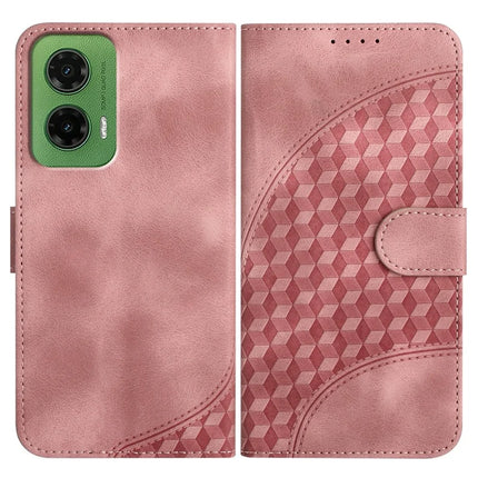 YX0060 For Motorola Moto G35 5G Case Elephant Head Pattern Leather Phone Cover - Pink