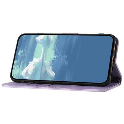 YX0040 For Motorola Moto G35 5G Case Leather Phone Cover Geometry Pattern