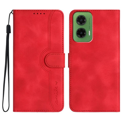 YX0030 For Motorola Moto G35 5G Case Leather Phone Cover Wallet Stand Design - Red