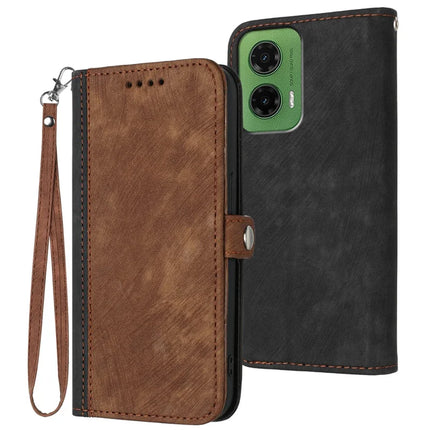 YX0020 For Motorola Moto G35 5G Case Wallet Stand Skin Touch Leather Phone Cover - Coffee