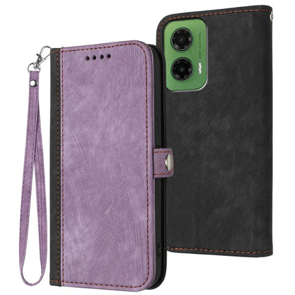 YX0020 For Motorola Moto G35 5G Case Wallet Stand Skin Touch Leather Phone Cover - Purple