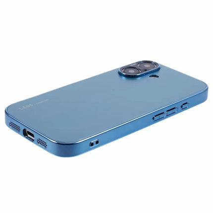 For iPhone 16 Case Acrylic+TPU+Metal Anti-Scratch Phone Cover with Electroplating Frame