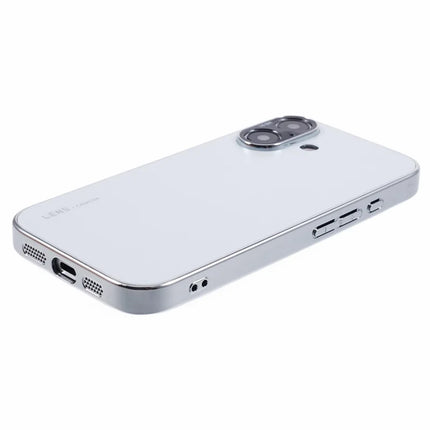 For iPhone 16 Case Acrylic+TPU+Metal Anti-Scratch Phone Cover with Electroplating Frame