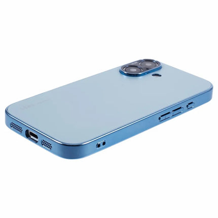 For iPhone 16 Case Acrylic+TPU+Metal Anti-Scratch Phone Cover with Electroplating Frame