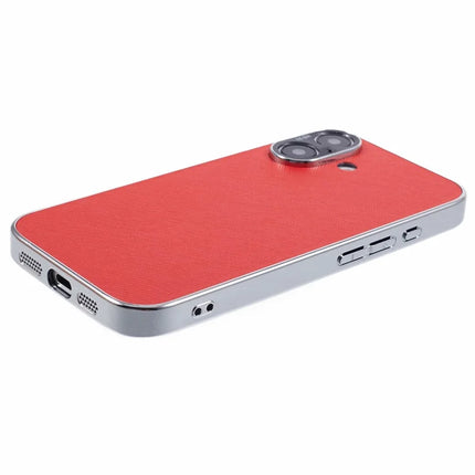 For iPhone 16 Cover Cross Texture PU Leather Coated TPU Cell Phone Case