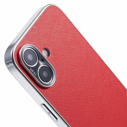 For iPhone 16 Cover Cross Texture PU Leather Coated TPU Cell Phone Case