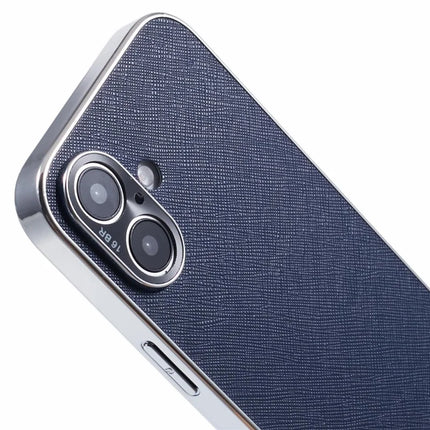For iPhone 16 Cover Cross Texture PU Leather Coated TPU Cell Phone Case