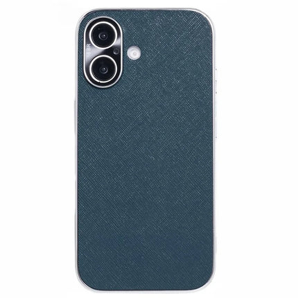 For iPhone 16 Cover Cross Texture PU Leather Coated TPU Cell Phone Case