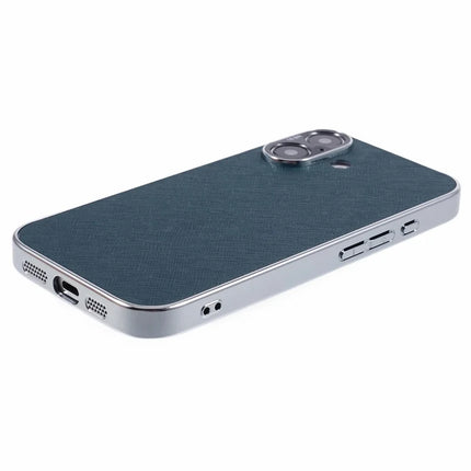 For iPhone 16 Cover Cross Texture PU Leather Coated TPU Cell Phone Case