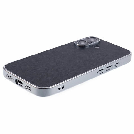 For iPhone 16 Cover Cross Texture PU Leather Coated TPU Cell Phone Case
