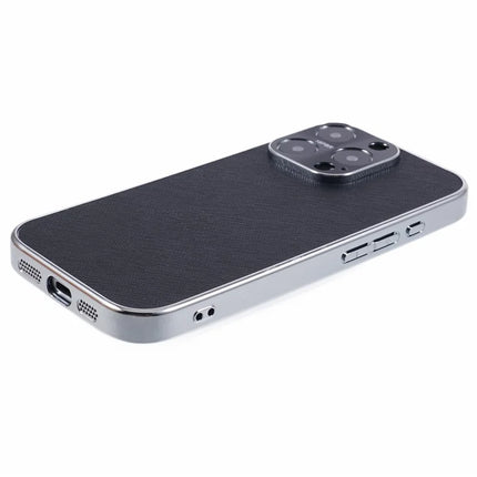 For iPhone 16 Pro Cover Cross Texture PU Leather Coated TPU Cell Phone Case