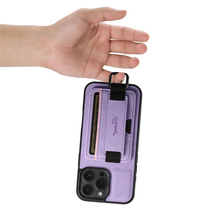 SUTENI H13 For iPhone 16 Pro Case Litchi Texture Leather+TPU+PC Cover with Card Holder Kickstand
