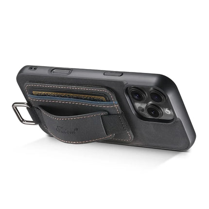 SUTENI H13 For iPhone 16 Pro Case Litchi Texture Leather+TPU+PC Cover with Card Holder Kickstand