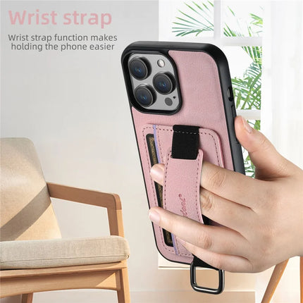 SUTENI H13 For iPhone 16 Pro Max Case Litchi Texture Leather+TPU+PC Cover with Card Holder Kickstand