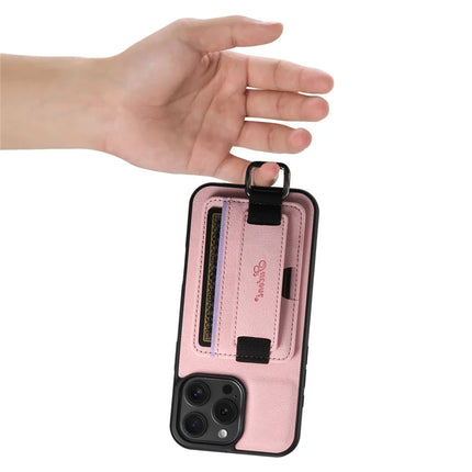SUTENI H13 For iPhone 16 Pro Max Case Litchi Texture Leather+TPU+PC Cover with Card Holder Kickstand