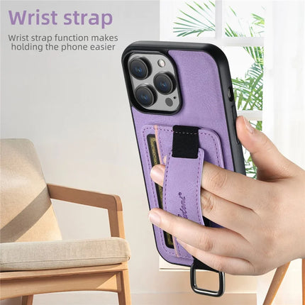 SUTENI H13 For iPhone 16 Pro Max Case Litchi Texture Leather+TPU+PC Cover with Card Holder Kickstand