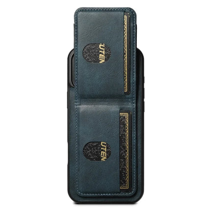 SUTENI H03 For iPhone 16 Pro Max Case Card Holder Waxy Texture Leather+TPU Phone Cover