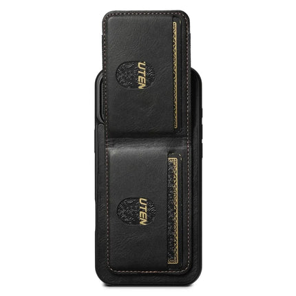 SUTENI H03 For iPhone 16 Pro Max Case Card Holder Waxy Texture Leather+TPU Phone Cover