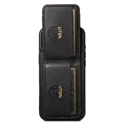 SUTENI H03 For iPhone 16 Plus Case Card Holder Waxy Texture Leather+TPU Phone Cover