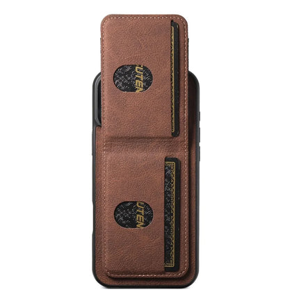 SUTENI H03 For iPhone 16 Pro Max Case Card Holder Kickstand Litchi Texture Leather+TPU Phone Cover