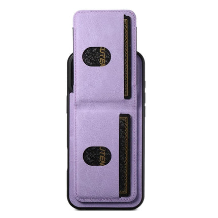 SUTENI H03 For iPhone 16 Pro Max Case Card Holder Kickstand Litchi Texture Leather+TPU Phone Cover