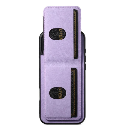 SUTENI H03 For iPhone 16 Plus Case Card Holder Kickstand Litchi Texture Leather+TPU Phone Cover