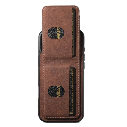 SUTENI H03 For iPhone 16 Plus Case Card Holder Kickstand Litchi Texture Leather+TPU Phone Cover
