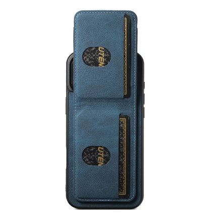 SUTENI H03 For iPhone 16 Plus Case Card Holder Kickstand Litchi Texture Leather+TPU Phone Cover