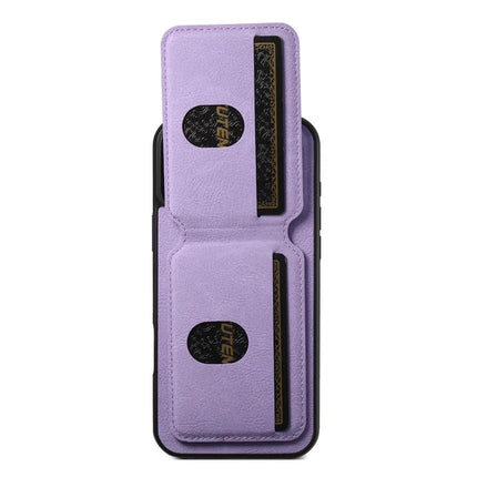 SUTENI H02 For iPhone 16 Pro Max Case Card Slots Kickstand Litchi Texture Leather+TPU Cover