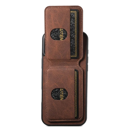 SUTENI H02 For iPhone 16 Pro Max Case Card Slots Kickstand Litchi Texture Leather+TPU Cover