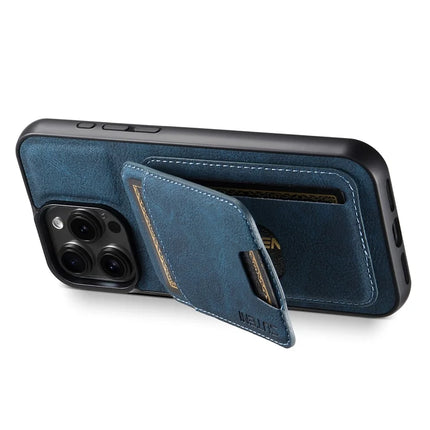 SUTENI H02 For iPhone 16 Pro Max Case Card Slots Kickstand Litchi Texture Leather+TPU Cover