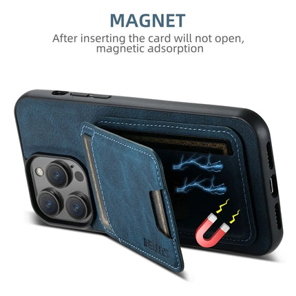 SUTENI H02 For iPhone 16 Pro Max Case Card Slots Kickstand Litchi Texture Leather+TPU Cover