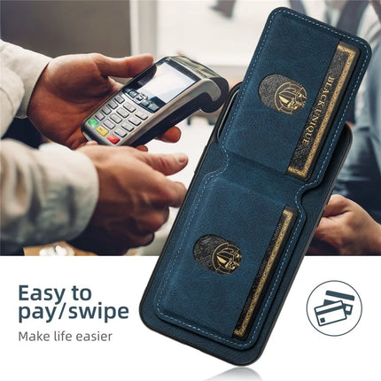 SUTENI H02 For iPhone 16 Pro Max Case Card Slots Kickstand Litchi Texture Leather+TPU Cover