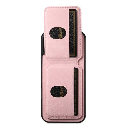 SUTENI H02 For iPhone 16 Pro Max Case Card Slots Kickstand Litchi Texture Leather+TPU Cover