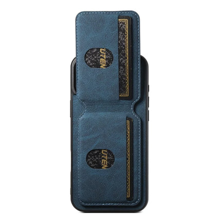 SUTENI H02 For iPhone 16 Plus Case Card Slots Kickstand Litchi Texture Leather+TPU Cover