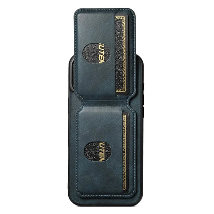 SUTENI H02 For iPhone 16 Plus Case Waxy Texture Leather+TPU Card Slots Kickstand Phone Cover