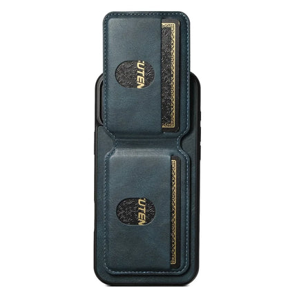 SUTENI H02 For iPhone 16 Pro Max Case Waxy Texture Leather+TPU Card Slots Kickstand Phone Cover