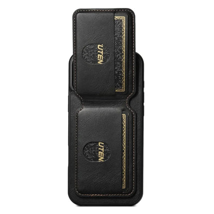 SUTENI H02 For iPhone 16 Pro Max Case Waxy Texture Leather+TPU Card Slots Kickstand Phone Cover