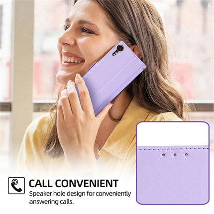 For iPhone 15 Pro Max Leather Wallet Case RFID Blocking Stand Cover with Hand Strap
