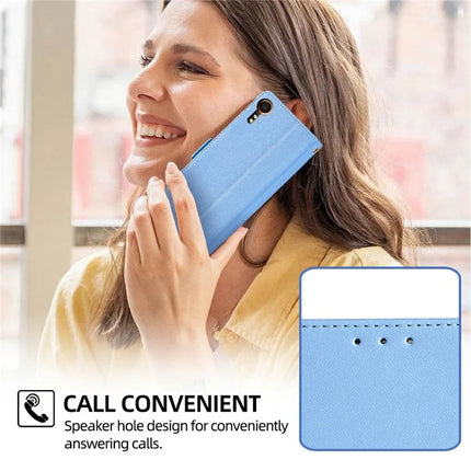 For iPhone 15 Pro Max Leather Wallet Case RFID Blocking Stand Cover with Hand Strap