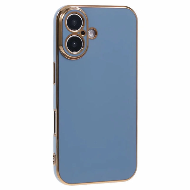 For iPhone 16 Case TPU Slim Fit Shockproof Phone Cover 6D Electroplating - Grey