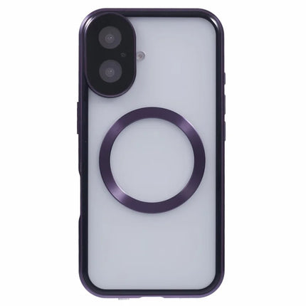 For iPhone 16 Case Double Sides Tempered Glass Phone Cover Compatible with MagSafe Full Protector