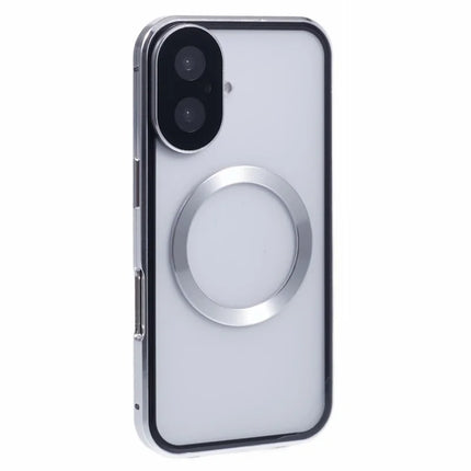 For iPhone 16 Case Double Sides Tempered Glass Phone Cover Compatible with MagSafe Full Protector