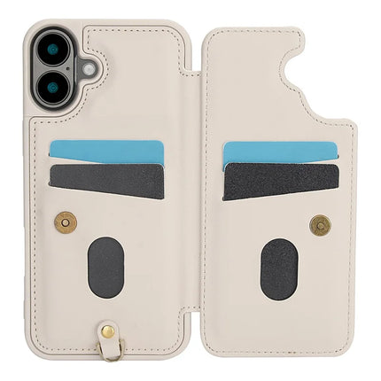 SY-001 For iPhone 16 Plus Case Card Slots Leather Coated TPU Flower Phone Cover