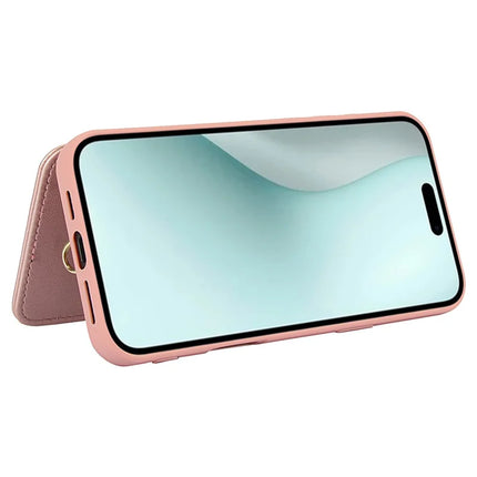 SY-001 For iPhone 16 Plus Case Card Slots Leather Coated TPU Flower Phone Cover