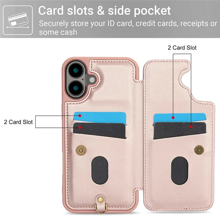 SY-001 For iPhone 16 Plus Case Card Slots Leather Coated TPU Flower Phone Cover